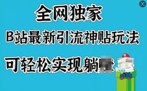 全网独家，B站最新引流神贴玩法，可轻松实现躺Z-最全资源库