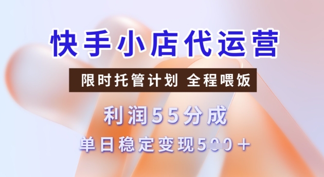 快手小店代运营3.0，模式新升级，收益55分，稳定单日5张【揭秘】-最全资源库