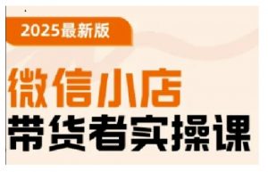 2025最新版微信小店带货者实操课，基础操作到高级运营技巧，快速上手-最全资源库