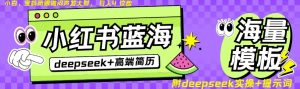 Deepseek+小红书简历蓝海赛道，24小时网盘自动发货，零成本，不限时间地点，日入四位数-最全资源库