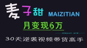 麦子甜30天逆袭视频带货高手，单月变现6W加特训营-最全资源库