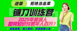 【网创项目终点站-镰刀训练营超级IP合伙人】25年普通人如何通过“知识付费”年入百个-仅此一版【揭秘】-最全资源库