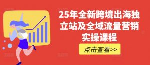 25年全新跨境出海独立站及全域流量营销实操课程，跨境电商独立站TIKTOK全域营销普货特货玩法大全-最全资源库