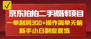 京东拍拍二手搬砖项目,一单纯利润3张,操作简单,小白兼职副业首选-最全资源库
