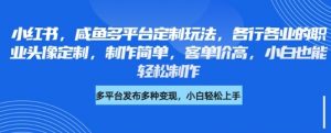 小红书咸鱼多平台定制玩法，各行各业的职业头像定制，制作简单，客单价高，小白也能轻松制作-最全资源库