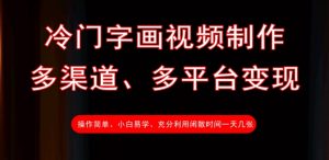 冷门字画视频制作，多渠道、多平台变现，一天几张-最全资源库