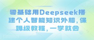 零基础用Deepseek搭建个人智能知识外脑，保姆级教程，一学就会-最全资源库
