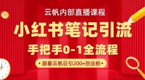 云帆内部直播课·小红书笔记引流，手把手从0-1全流程-最全资源库