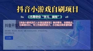 抖音小游戏发行人计划自刷项目，操作简单，长期稳定，日盈利5张，可工作室矩阵放大-最全资源库