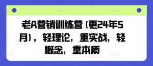 老A营销训练营(更25年3月)，轻理论，重实战，轻概念，重本质-最全资源库