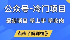 公众号冷门赛道,早上手早吃肉,单月轻松稳定变现1W【揭秘】-最全资源库