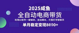 全网首发【闲鱼全自动电商带货】三年磨一剑,一朝露锋芒,单月稳定变现8k+【揭秘】-最全资源库
