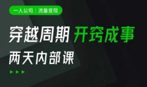 一人公司:流量变现课,一人公司的方法模型拆解, 拆解富人思维,流量思维,小老板思维等-最全资源库