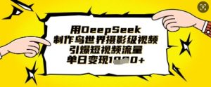 用DeepSeek制作鸟世界摄影级视频,引爆短视频流量,单日变现1k-最全资源库