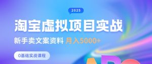 淘宝虚拟项目垂直玩法,新手卖文案资料,月入5k+-最全资源库