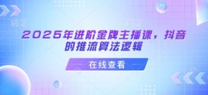 2025年进阶金牌主播课，抖音的推流算法逻辑-最全资源库