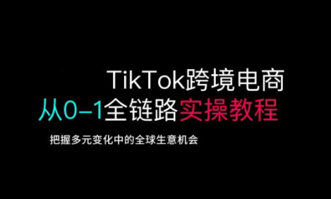 TikTok跨境电商从0-1全链路全方位实操教程,把握多元变化中的全球生意机会-最全资源库