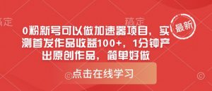 0粉新号可以做的加速器项目,实测首发作品收益100+,1分钟产出原创作品,简单好做-最全资源库