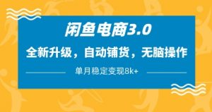 闲鱼电商3.0，全新升级，自动铺货，无脑操作，单月稳定变现8k+【揭秘】-最全资源库