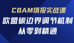 CBAM填报实战课,欧盟碳边界调节机制,从零到精通-最全资源库