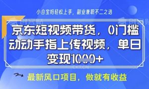 京东短视频代运营,不需要拍剪视频,不需要直播,全程喂饭,小白轻松上手,稳定月入8k【揭秘】-最全资源库
