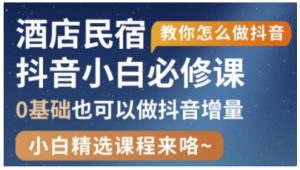 抖音本地生活酒店民宿运营，0基础也可以做抖音增量-最全资源库