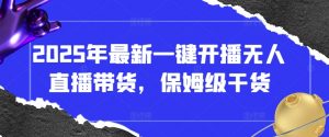 2025年最新一键开播无人直播带货,保姆级干货-最全资源库