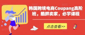 韩国跨境电商Coupang高阶班，酷胖卖家，必学课程-最全资源库