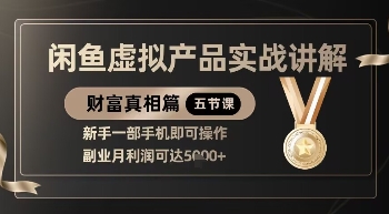 精品!闲鱼虚拟产品实战讲解,新手一部手机即可操作,副业月利润可达5k+-最全资源库