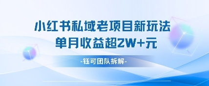 小红书私域项目新玩法,单月变现过W+-最全资源库