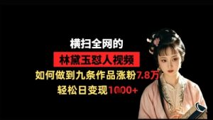 横扫全网的林黛玉怼人视频,如何做到九条作品涨粉7.8万,轻松日变现1k-最全资源库