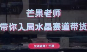 芒果老师·带你入局水晶赛道带货,助你开启水晶直播带货事业-最全资源库