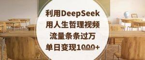利用DeepSeek用人生哲理视频，流量条条过万，单日变现数张-最全资源库