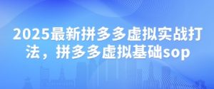 2025最新拼多多虚拟实战打法，拼多多虚拟基础sop-最全资源库