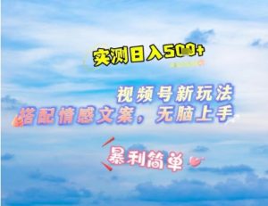 微信视频号最新玩法，表情包搭配情感文案，2分钟一条原创作品，简单好上手，轻松日入几张-最全资源库