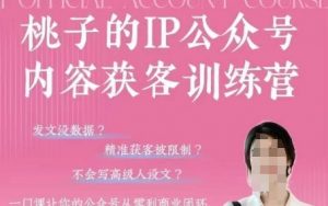 桃子IP公众号内容获客训练营(第3期),一门让你公众号从0到商业闭环的课程-最全资源库
