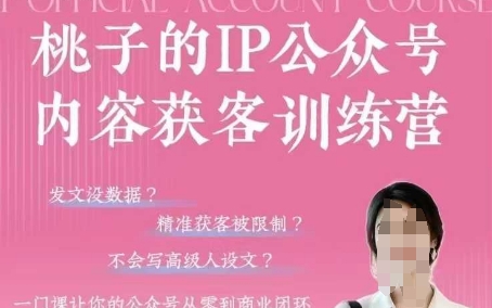 桃子IP公众号内容获客训练营(第3期),一门让你公众号从0到商业闭环的课程-最全资源库