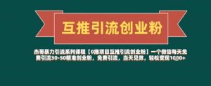 【0撸项目互推引流创业粉】一个微信每天免费引流30-50精准创业粉，免费引流，当天见效，轻松变现几张-最全资源库