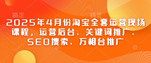2025年4月份淘宝全套运营现场课程,运营后台、关键词推广、SEO搜索、万相台推广-最全资源库