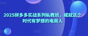 2025拼多多实战系列私教班，成就这个时代有梦想的电商人-最全资源库