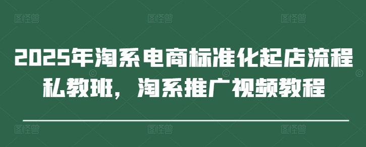 2025年淘系电商标准化起店流程私教班，淘系推广视频教程-最全资源库