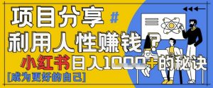 小红书日入1k+？揭秘人性洞察力，小白3分钟上手，点赞爆棚！-最全资源库