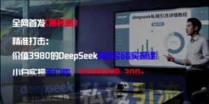 精准打击：价值3980的DeepSeek私域引流实操课，小白实操无门槛，日引精准粉300+-最全资源库