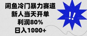 闲鱼冷门暴力赛道，新人当天开单，利润80%，日入1k+【揭秘】-最全资源库