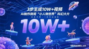 3步生成10W+视频，AI制作微观“小人物世界”科幻大片，条条万赞，1条作品涨粉2.3W-最全资源库