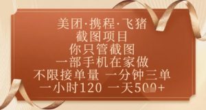 飞猪美团截图项目，你只管截图，一部手机在家做，正规平台无套路，一天5张+【揭秘】-最全资源库