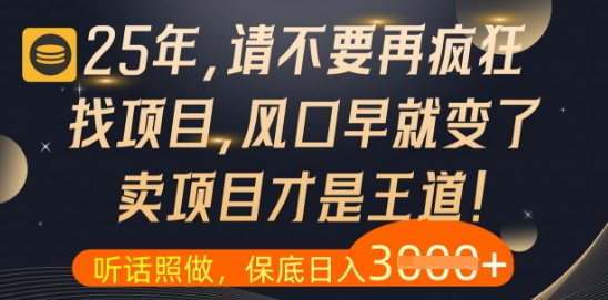 什么？25年你还在疯狂找项目做，醒醒吧，看完这些你全都懂了【揭秘】-最全资源库