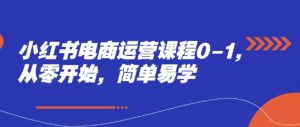 小红书电商运营课程0-1,从零开始,简单易学-最全资源库