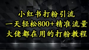 小红书打粉引流,一天轻松500+精准流量,大佬都在用的打粉教程-最全资源库