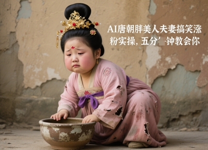 AI唐朝胖美人夫妻搞笑涨粉实操,五分钟教会你-最全资源库